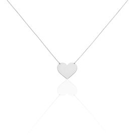 Collier Coeur Gravable Or Blanc - Cadeaux de naissance Femme | Histoire d’Or