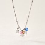 Collier Argent Blanc Paulino Pierres Artificelles - Ras de cou Femme | Histoire d&rsquo;Or