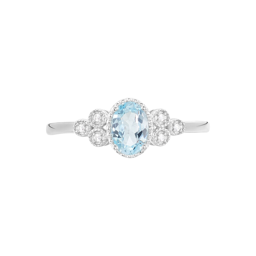 Bague Cyprille Or Blanc Topaze Et Oxyde De Zirconium - Bagues solitaires Femme | Histoire d’Or