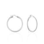 Cr&eacute;oles Argent Blanc Hally - Boucles d'oreilles cr&eacute;oles Femme | Histoire d&rsquo;Or