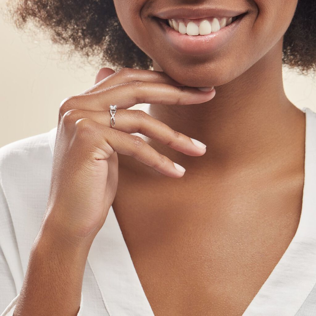 Bague Maryna Argent Blanc Oxyde De Zirconium - Bagues solitaires Femme | Histoire d’Or