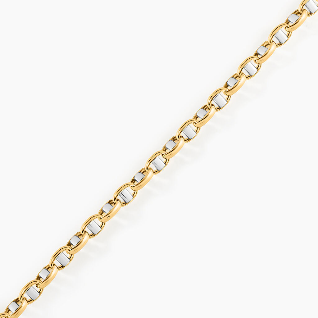 Bracelet Carlo Or Bicolore Maille Marine Ronde - Bracelets cha&icirc;ne Homme | Histoire d&rsquo;Or