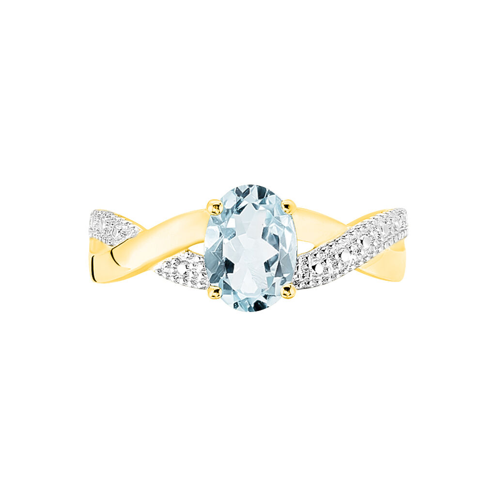 Bague Candice Or Jaune Aigue Marine - Bagues solitaires Femme | Histoire d’Or