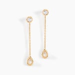 Boucles D'oreilles Pendantes Kadidja Or Jaune Oxyde De Zirconium - Boucles d'oreilles pendantes Femme | Histoire d&rsquo;Or