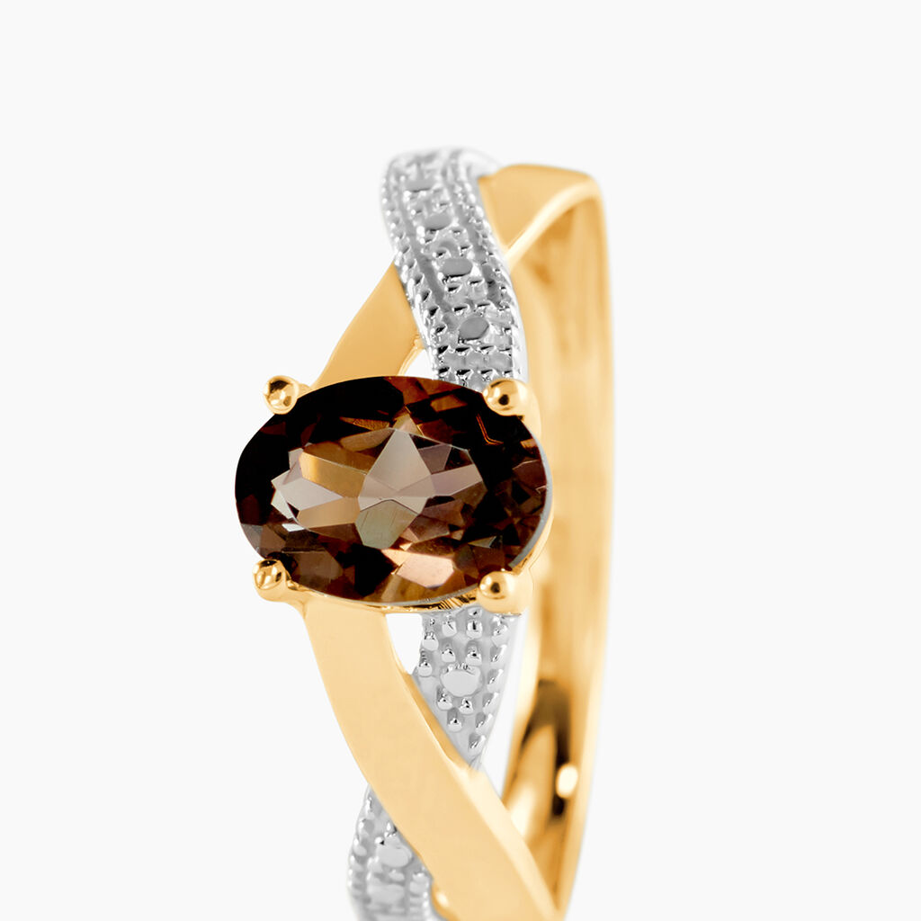 Bague Candice Or Jaune Quartz - Bagues solitaires Femme | Histoire d&rsquo;Or