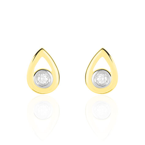 Boucles D'oreilles Puces Fidelia Or Jaune Diamant - Clous d'oreilles Femme | Histoire d’Or