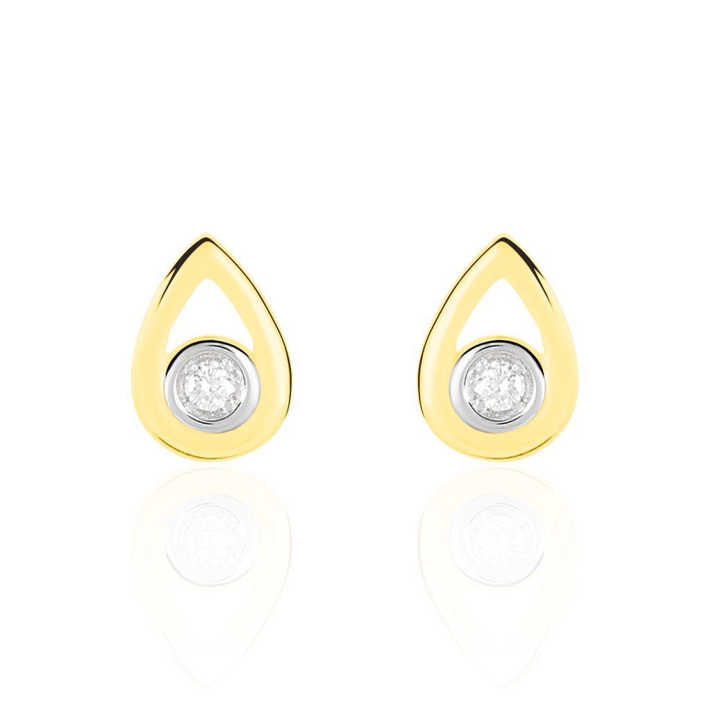 Boucles D'oreilles Puces Fidelia Or Jaune Diamant - Clous d'oreilles Femme | Histoire d’Or