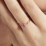 Bague Or Jaune Cassie Rubis Diamants - Bagues solitaires Femme | Histoire d&rsquo;Or