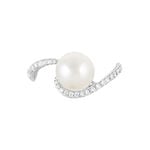 Bague Aricie Or Blanc Oxyde De Zirconium Et Perle De Culture - Bagues avec pierre Femme | Histoire d&rsquo;Or
