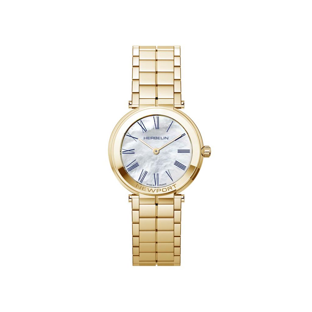 Montre Herbelin Newport Slim Nacre Blanche - Montres Femme | Histoire d’Or