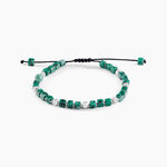Bracelet Cusco Acier Blanc Turquoise - Bracelets cordon Homme | Histoire d&rsquo;Or