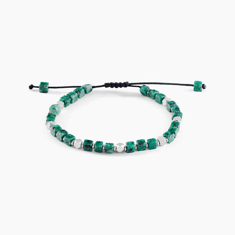 Bracelet Cusco Acier Blanc Turquoise - Bracelets cordon Homme | Histoire d&rsquo;Or