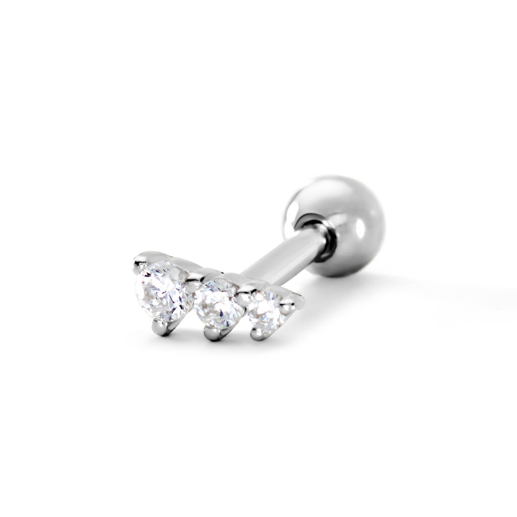 Piercing D'oreille Unitaire Delphie Argent Blanc Oxyde De Zirconium - Boucles d'oreilles fantaisie Femme | Histoire d&rsquo;Or