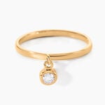 Bague Plaqu&eacute; Or Jaune Lynnha Oxyde De Zirconium - Bagues solitaires Femme | Histoire d&rsquo;Or