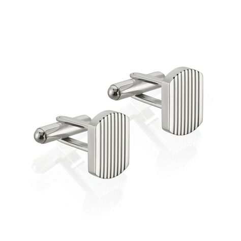 Boutons De Manchette Acier Blanc Gregory - Boutons de manchette Homme | Histoire d’Or