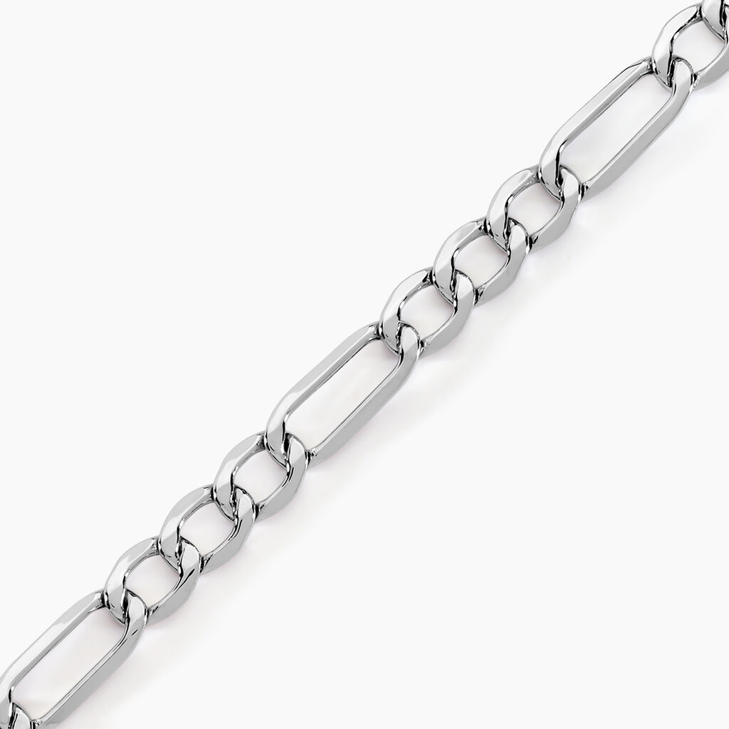 Bracelet Cameo Alternee 1/3 Or Blanc - Bracelets cha&icirc;ne Homme | Histoire d&rsquo;Or