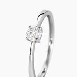 Bague Solitaire Abriel Or Blanc Oxyde De Zirconium - Bagues solitaires Femme | Histoire d&rsquo;Or
