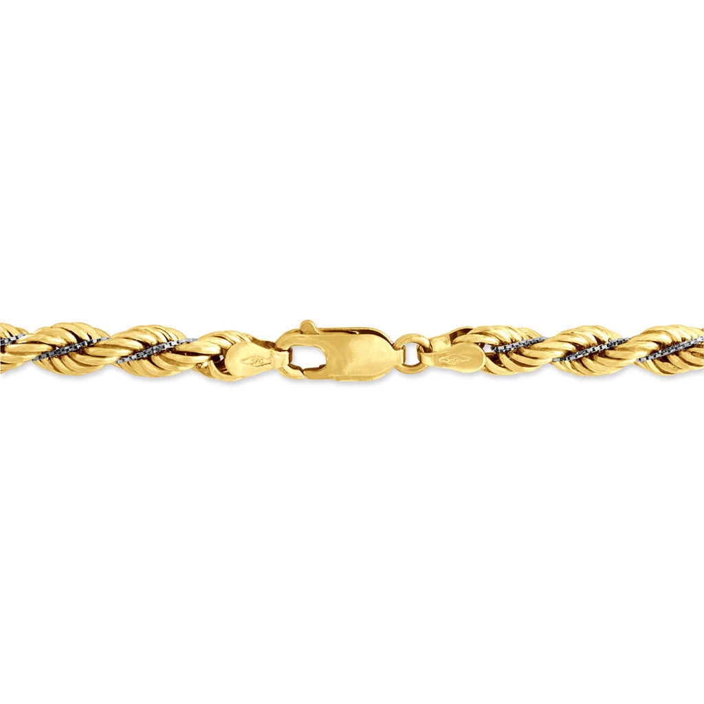 Bracelet Cordelia Maille Corde Et Venitienne Or Bicolore - Bracelets cha&icirc;ne Femme | Histoire d&rsquo;Or