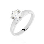 Bague Solitaire Natalia Or Blanc Diamant Synthetique - Bagues solitaires Femme | Histoire d&rsquo;Or