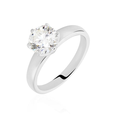 Bague Solitaire Natalia Or Blanc Diamant Synthetique - Bagues solitaires Femme | Histoire d&rsquo;Or