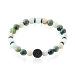 Bracelet Jourdan Yasur Acier Noir Quartz Amazonite - Bracelets Homme | Histoire d&rsquo;Or
