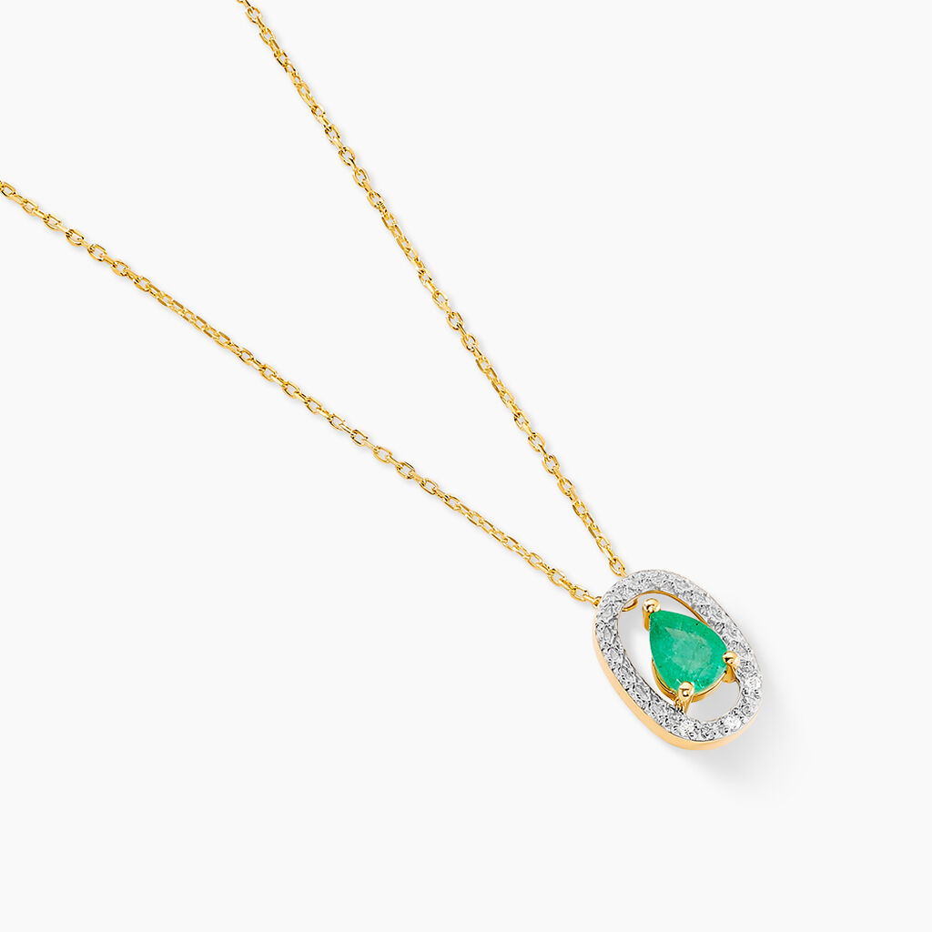 Collier Dorottya Or Jaune Emeraude Diamant - Colliers Femme | Histoire d’Or