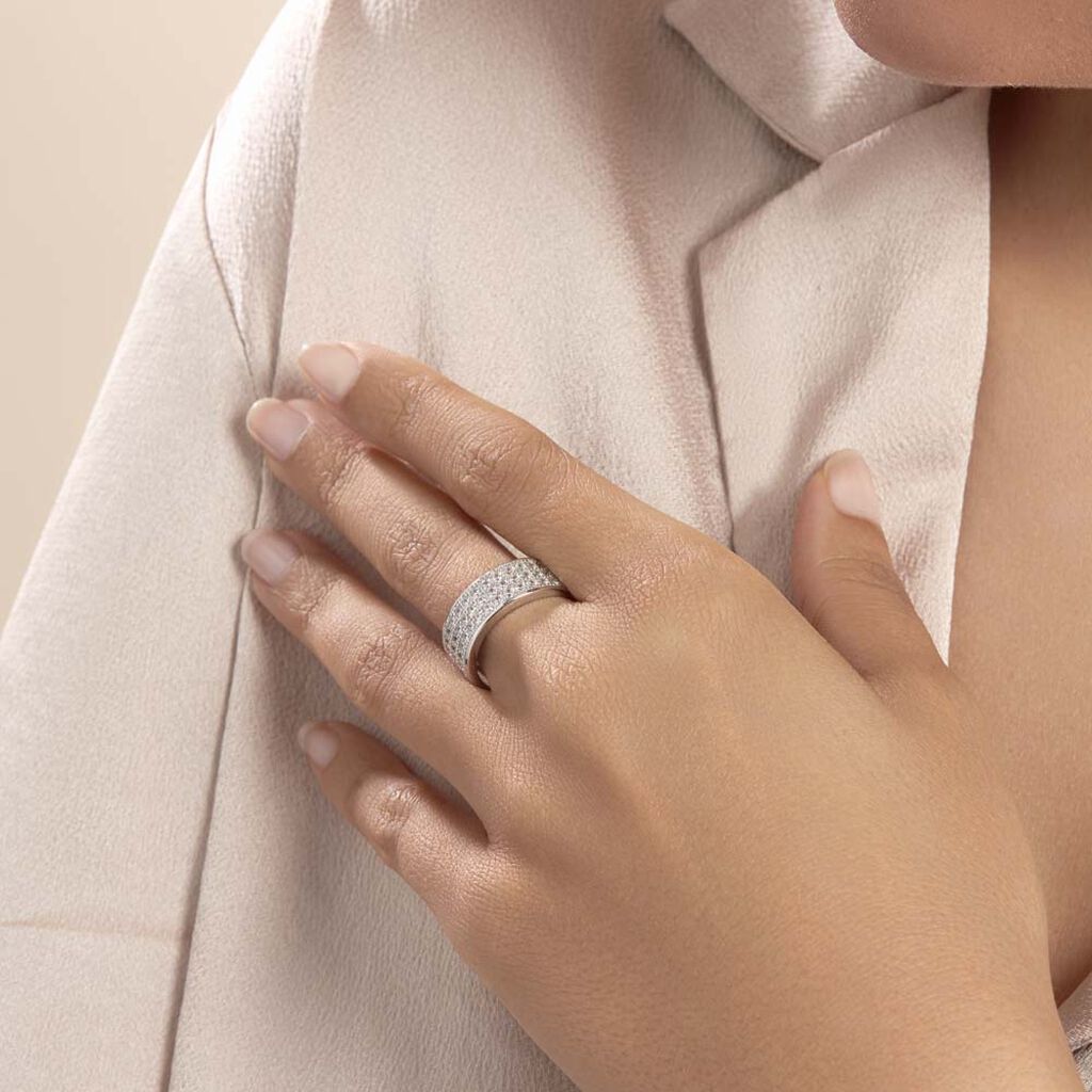 Bague Cecelia Argent Blanc Oxyde De Zirconium - Bagues avec pierre Femme | Histoire d’Or