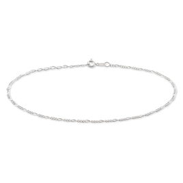 Chaîne De Cheville Cleona Maille Alternee 1/3 Argent Blanc - Chaînes de cheville Femme | Histoire d’Or