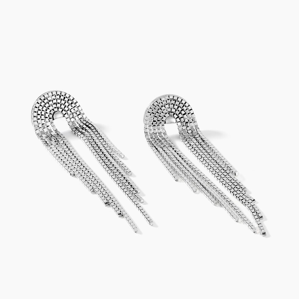 Boucles D'oreilles Pendantes Jakarta Argent Blanc - Boucles d'oreilles pendantes Femme | Histoire d’Or