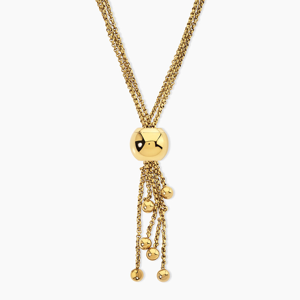 Collier Sautoir Acier Dor&eacute; Nanaia - Sautoirs Femme | Histoire d&rsquo;Or