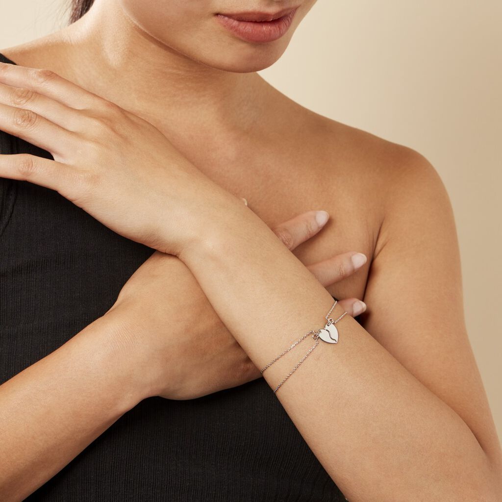Bracelet Abrar Argent Blanc - Bracelets Coeur Femme | Histoire d’Or