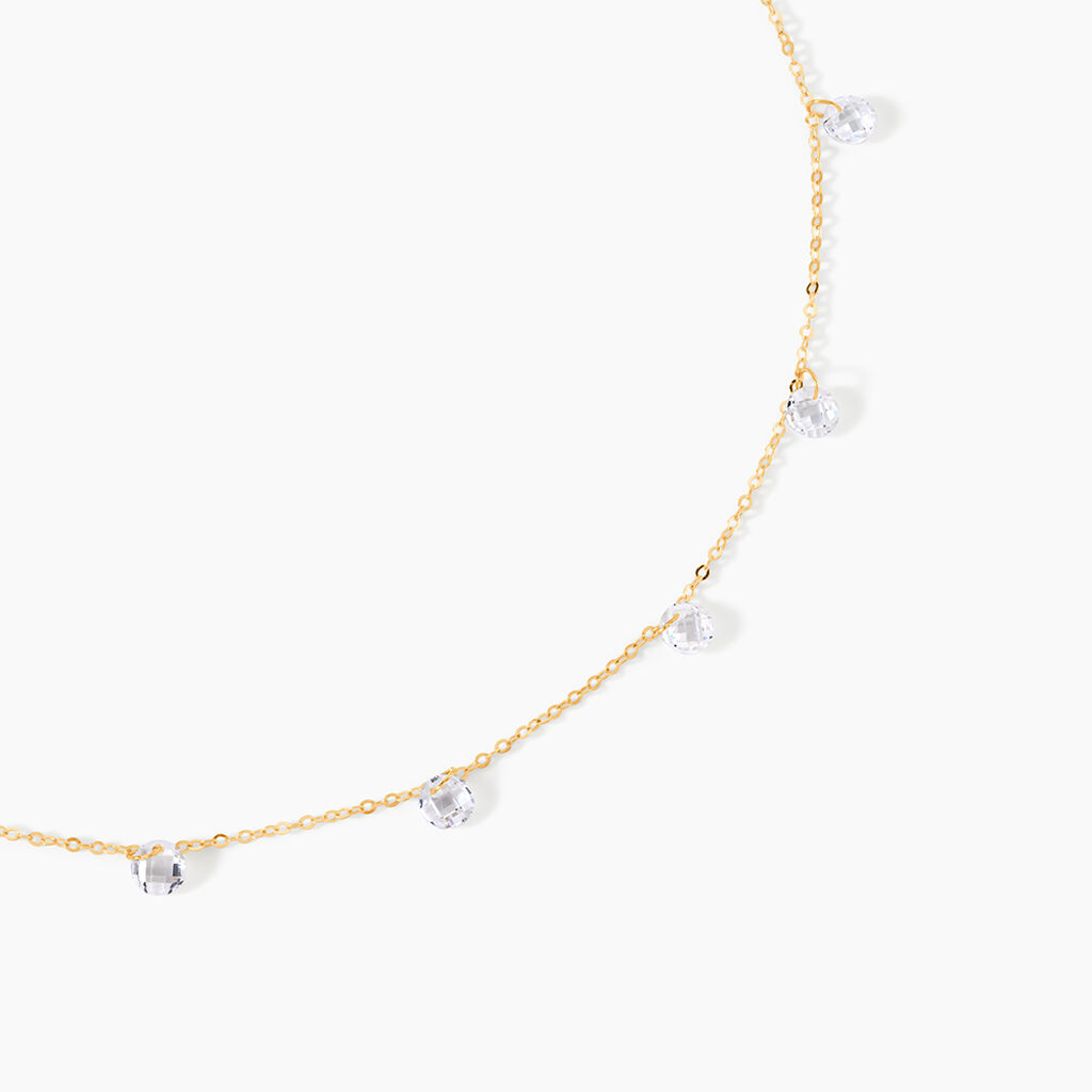 Collier Or Jaune Leucitica Oxydes De Zirconium - Colliers Femme | Histoire d&rsquo;Or