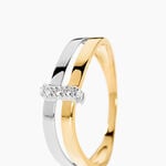 Bague Lisella Or Bicolore Diamant - Bagues avec pierre Femme | Histoire d&rsquo;Or