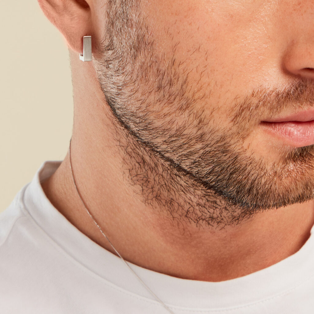 Créoles Bissau Acier Blanc - Boucles d'oreilles créoles Homme | Histoire d’Or