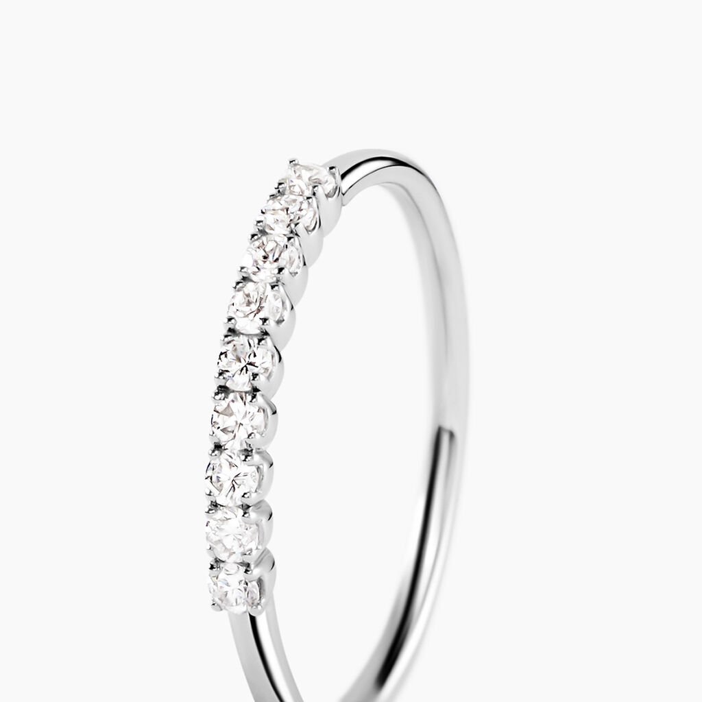 Demi-alliance Hera Platine Blanc Diamant - Bagues avec pierre Femme | Histoire d’Or
