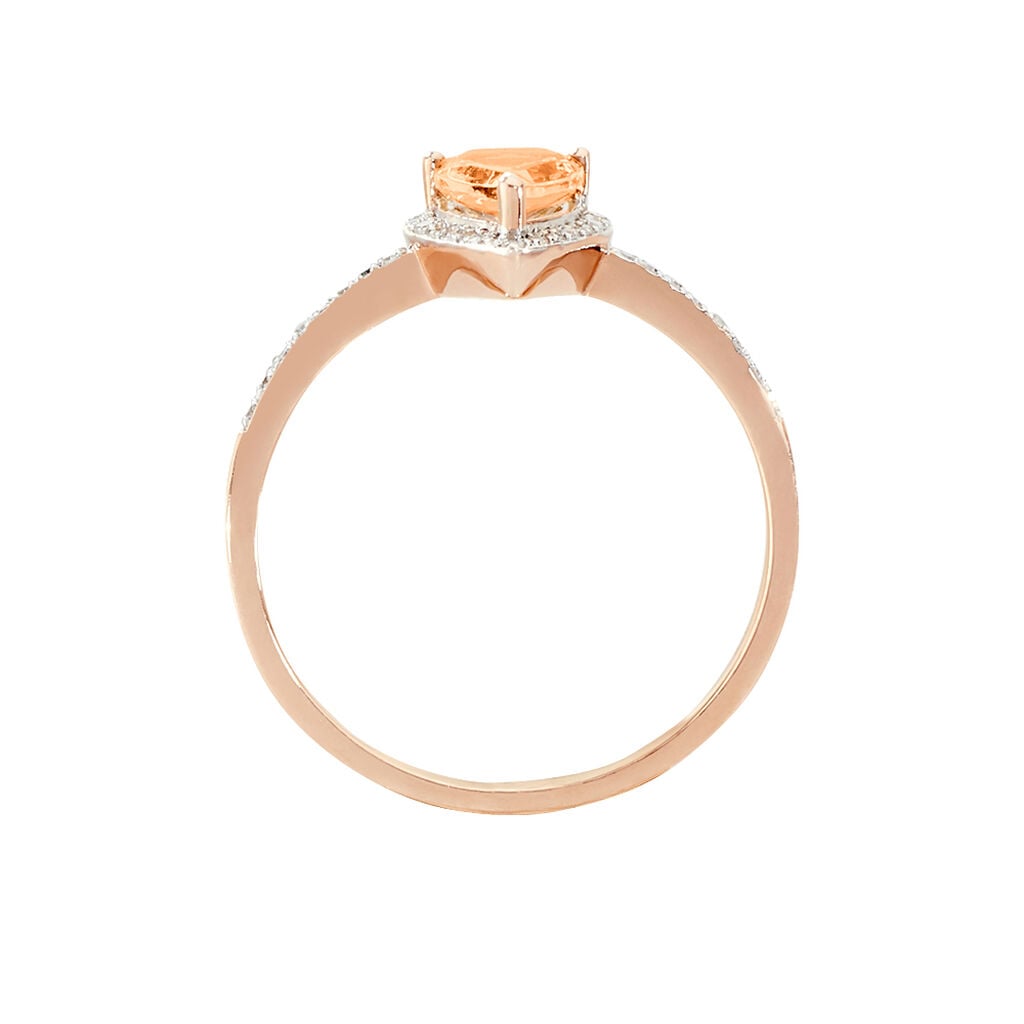 Bague Alice Or Rose Morganite Et Diamant - Bagues solitaires Femme | Histoire d&rsquo;Or