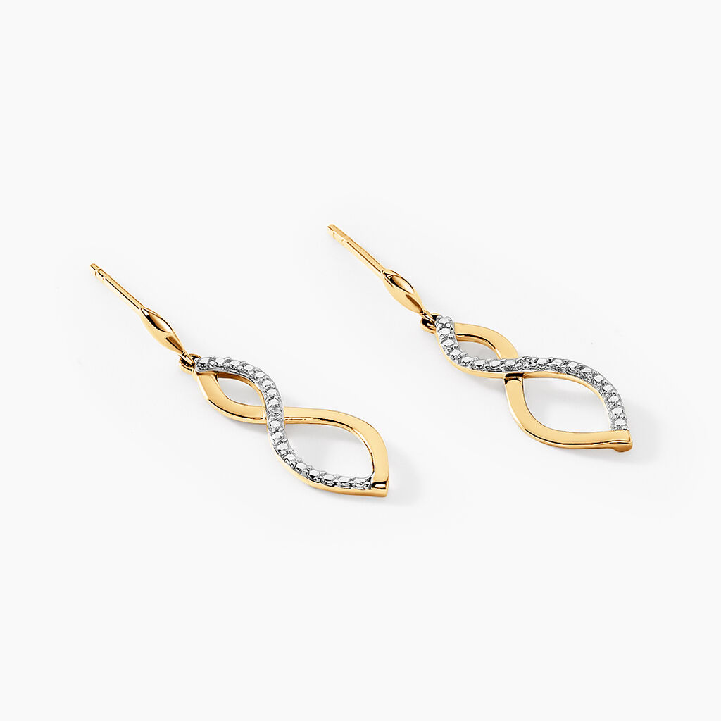 Boucles D'oreilles Pendantes Taimi Or Jaune Diamant - Boucles d'oreilles pendantes Femme | Histoire d’Or