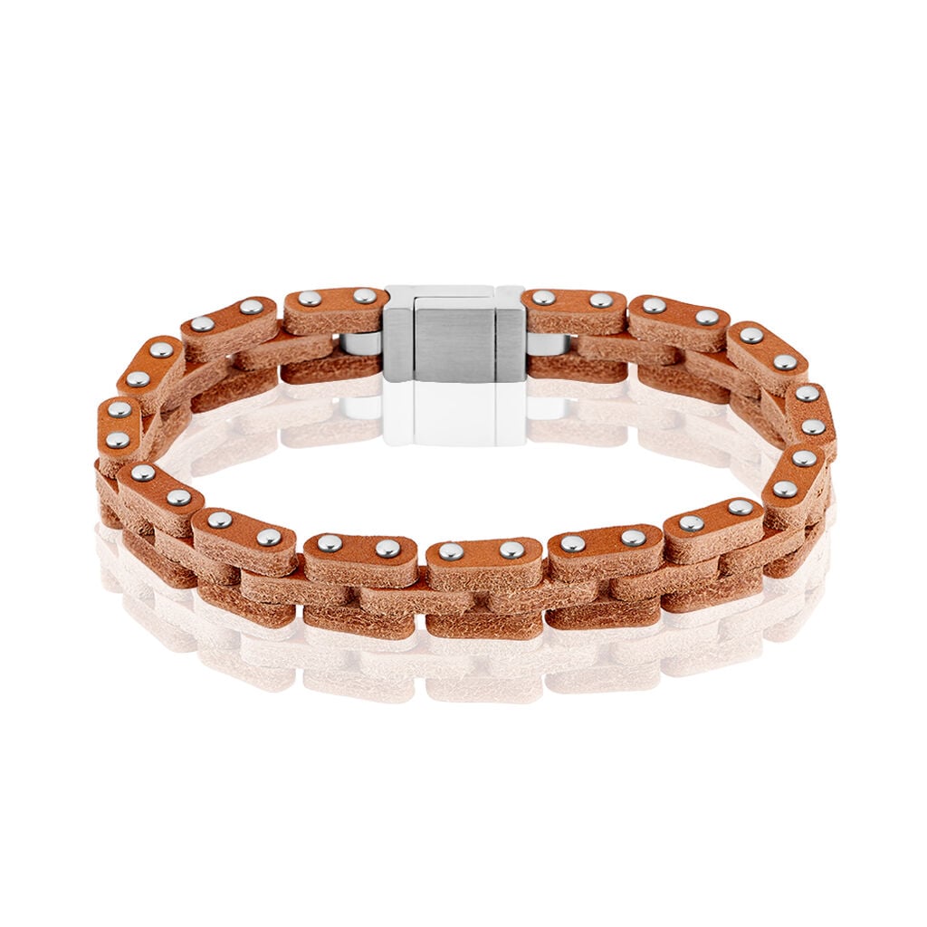Bracelet Acier Blanc - Bracelets Cuir Homme | Histoire d&rsquo;Or