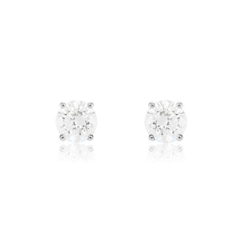 Boucles D'oreilles Puces Or Blanc Aphrodite Diamants - Clous d'oreilles Femme | Histoire d’Or