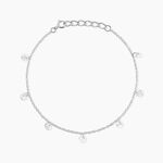 Bracelet Argent Collie Argent Blanc Oxyde - Bracelets Pierre Femme | Histoire d&rsquo;Or