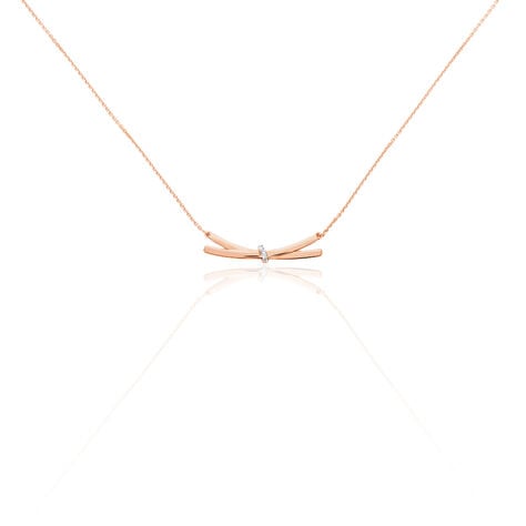 ILVIA Damen Collier Rosegold 375 (9 Karat) Diamant Weiß 0,01 ct Knoten - Colliers Femme | Histoire d’Or