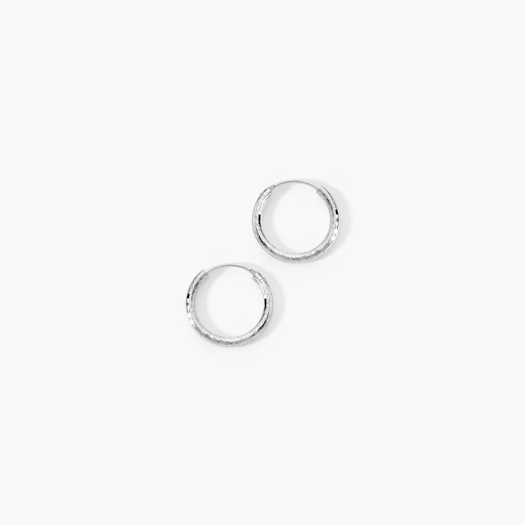 Cr&eacute;oles Argent Blanc Agathe - Boucles d'oreilles cr&eacute;oles Femme | Histoire d&rsquo;Or