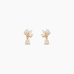 Boucles D'Oreilles Pendantes Waouh Plaqu&eacute; Or Jaune Oxyde De Zirconium - Boucles d'oreilles fantaisie Femme | Histoire d&rsquo;Or