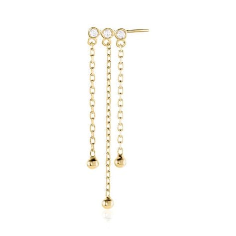 Bijou D'oreille Unitaire Plaqué Or Jaune Kolya Oxydes De Zirconium - Boucles d'oreilles fantaisie Femme | Histoire d’Or
