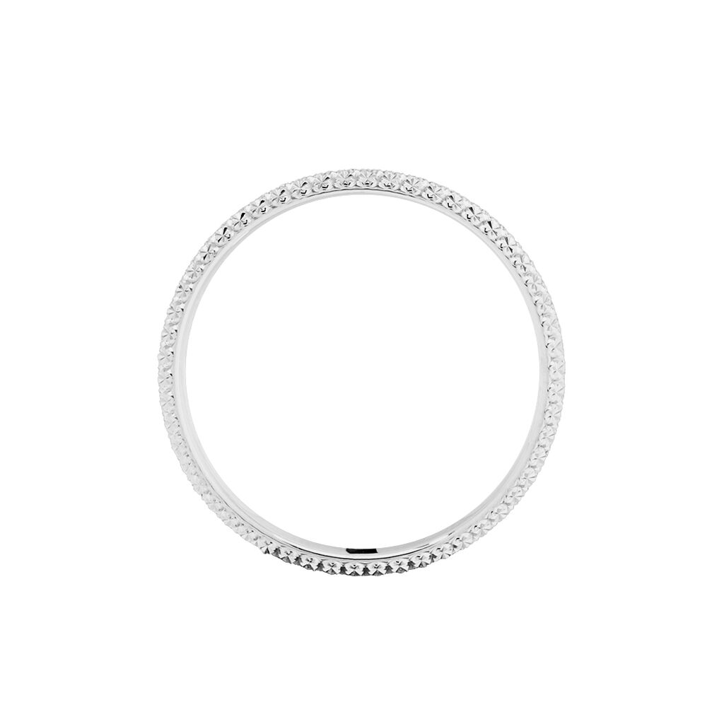 Alliance Multi Facettes Diamantee Ruban Plat Or Blanc - Alliances Unisex | Histoire d&rsquo;Or