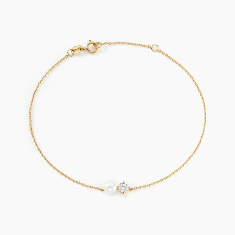 Bracelet Riita Or Jaune Perle De Culture Oxyde De Zirconium - Bracelets Femme | Histoire d’Or