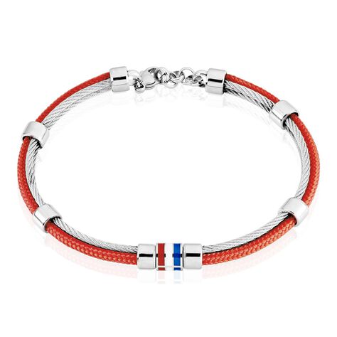 Bracelet Acier Blanc Jacquou - Bracelets cordon Homme | Histoire d’Or