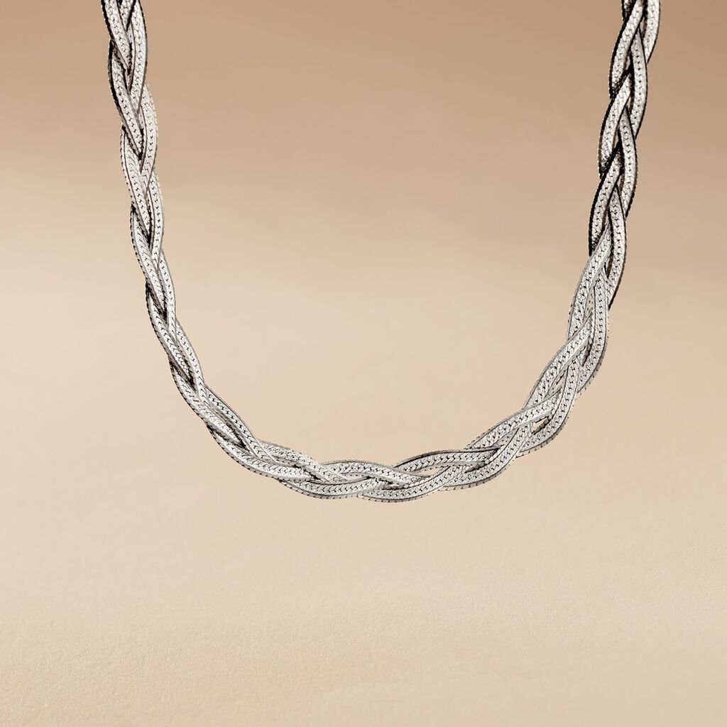 Collier Elae Argent Bicolore - Bijoux sans pierre Femme | Histoire d&rsquo;Or