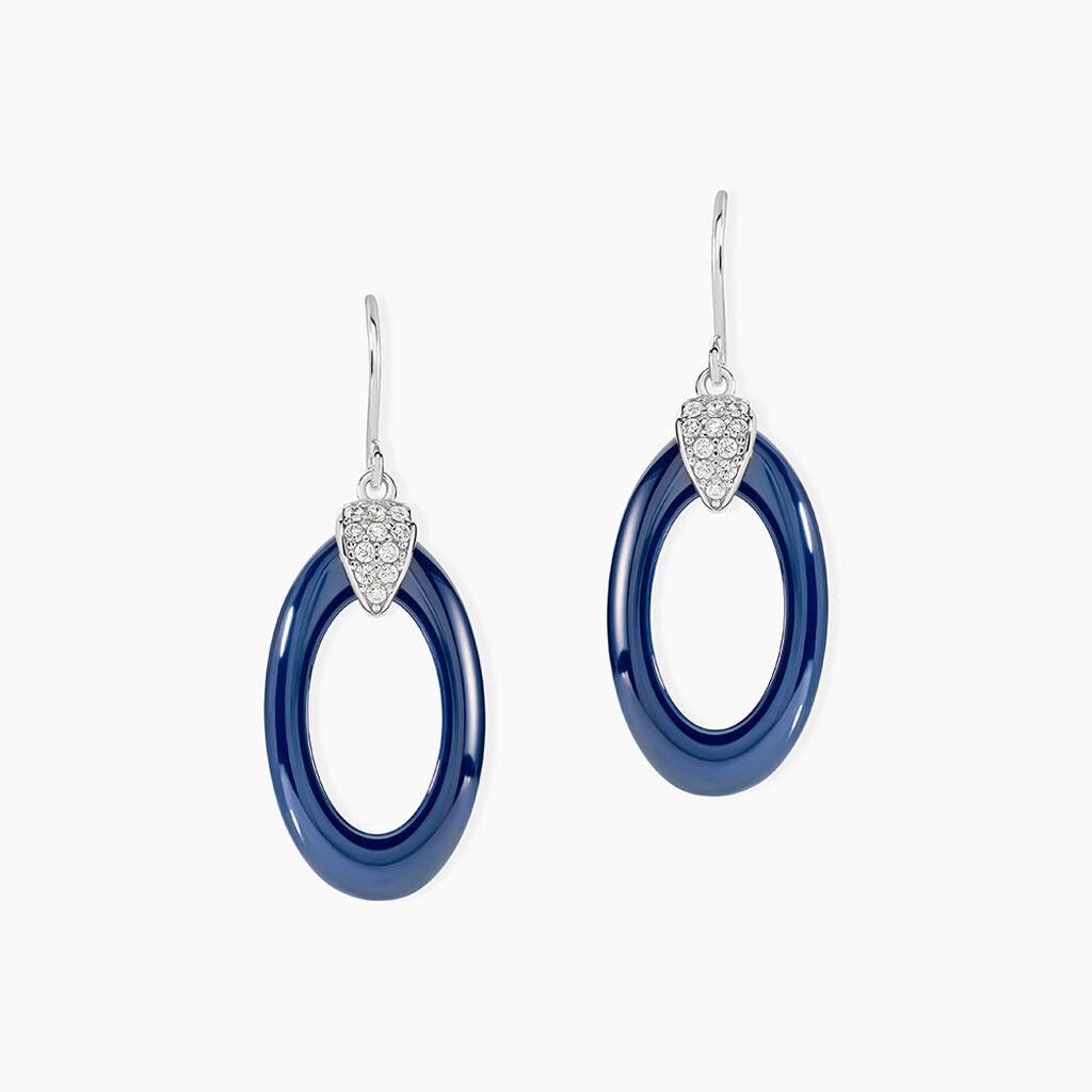 Boucles D'oreilles Pendantes Peer Argent Blanc Oxyde De Zirconium - Boucles d'oreilles fantaisie Femme | Histoire d&rsquo;Or