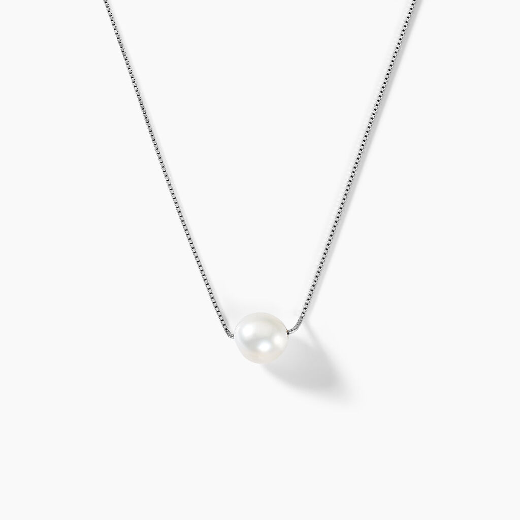 Collier Rada Maille Venitienne Argent Blanc Perle De Culture - Colliers fantaisie Femme | Histoire d’Or